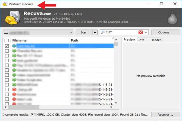 نرم افزار Recuva و آموزش ریکاوری فایل ویندوز در لپ تاپ