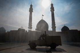 ضد عفونی اماکن و معابر از ویروس کرونا در قم