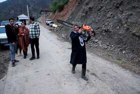 ریزش کوه در روستای پیت سرای سوادکوه مازندران