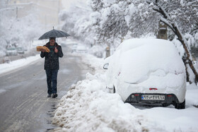 بارش اولین برف بهاری در همدان