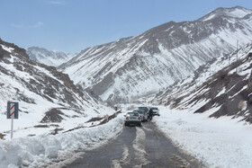 بارش برف در چند محور مواصلاتی استان قزوین