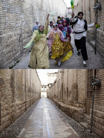 یکی از بناهای تاریخی زیبا شیراز مربوط به دوره زندیه، کوچه قلوه سنگی پشت حمام تاریخی وکیل است، که هر ساله گردشگران برای بازدید و گرفتن عکس یادگاری به مکان زیبا سر می‌زنند، اما در نوروز ۹۹ به دلیل شیوع ویروس کرونا خبری از گردشگر نیست.