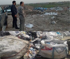 برخورد محیط زیست اسلامشهر با تخلیه کنندگان پسماندهای بیمارستانی در اطراف شهرستان