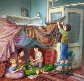 قرنطینه کودکان در خانه‌های بالشتی