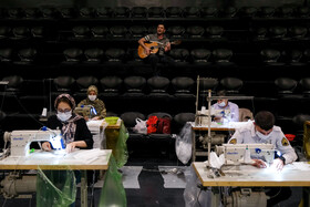 تولید ماسک در سالن تئاتر حافظ