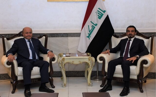 تأکید رئیس‌جمهور و رئیس پارلمان عراق بر لزوم تشکیل هرچه ‌زودتر دولت
