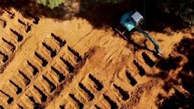 افزایش شیوع کرونا در برزیل و حفر هزاران گور برای قربانیان