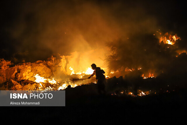 سومین آتش سوزی منطقه حفاظت شده خائیز مهار شد