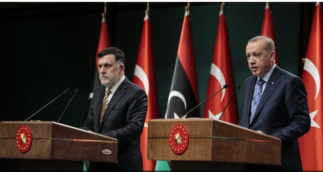 کنفرانس مطبوعاتی مشترک فائز السراج و اردوغان و تاکید بر ادامه نبرد تا "آزادی لیبی"