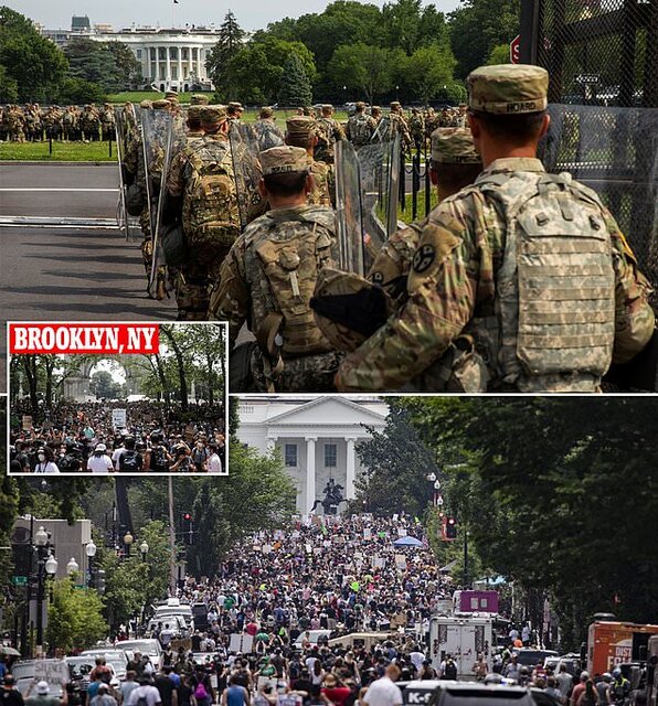 تظاهرات بزرگ آمریکا مقابل "قلعه" کاخ سفید