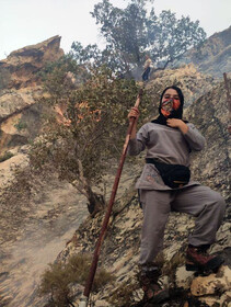 روایت بانوی کوهنورد از آتش سوزی جنگل‌های خائیز