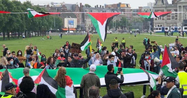تظاهرات حامیان فلسطین در هلند علیه طرح الحاق کرانه باختری