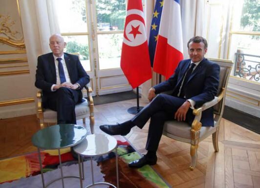 رایزنی ماکرون با رئیس جمهوری تونس در کاخ الیزه