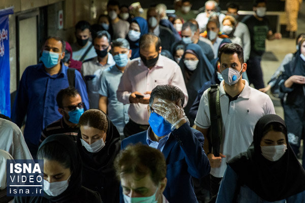 ویدئو / تشدید کرونا، شلوغی مترو، ماسک اجباری