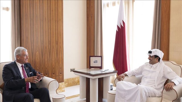 دیدار امیر قطر با رئیس مجمع عمومی سازمان ملل 