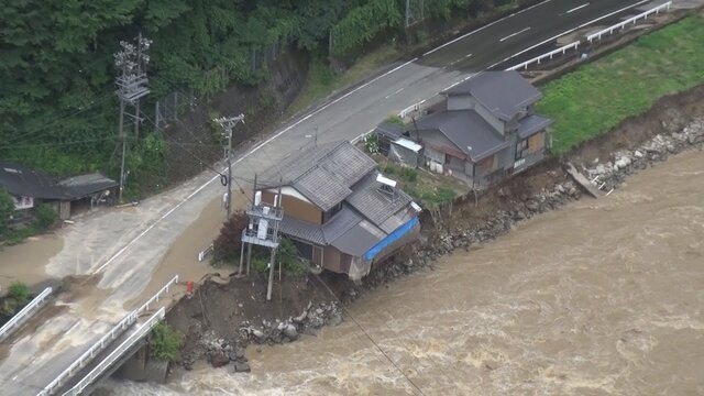 تخلیه مناطقی از ژاپن بر اثر بارش شدید باران