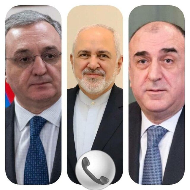 رایزنی ظریف با وزیران خارجه آذربایجان و ارمنستان