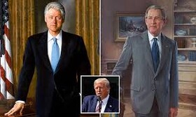 تصاویر کلینتون و بوش از کاخ سفید برداشته شد