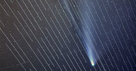 ماهواره‌های "استارلینک" تایم‌لپس یک دنباله‌دار را خراب کردند