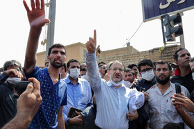 چهلو نهمین روز اعتراضات کارگران هفتتپه در حضور سه نماینده مجلس شورای اسلامی در شوش.