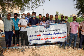چهل‌و نهمین روز اعتراضات کارگران هفت‌تپه در حضور سه نماینده مجلس شورای اسلامی
