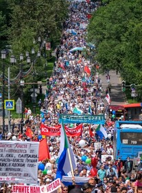 راهپیمایی ده‌ها هزار نفری علیه کرملین در خاباروفسک