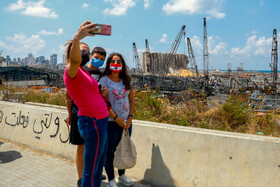 بندر بیروت پس از انفجار مهیب.