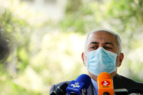  محمد جواد ظريف  وزیر امور خارجه در جمع خبرنگاران 