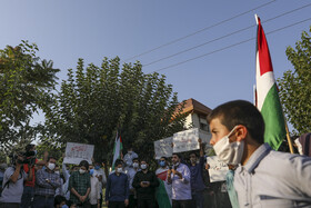 تجمع تعدادی از دانشجویان دانشگاه‌های تهران مقابل سفارت امارات