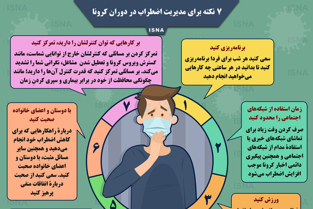 اینفوگرافیک / هفت نکته برای مدیریت اضطراب در دوران کرونا
