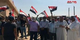 تظاهرات سوری‌ها در حومه قامشلی با درخواست برای خروج نیروهای آمریکایی