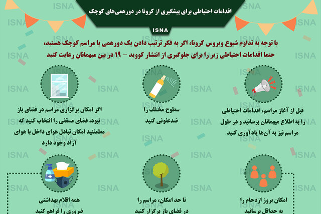 اینفوگرافیک / پیشگیری از کرونا در دورهمی‌های کوچک
