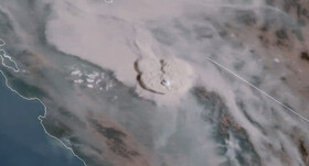 رصد "ابر آتش" کالیفرنیا از فضا