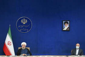 محمد باقر قالیباف رییس مجلس شورای اسلامی، حسن روحانی رییس جمهوری در جلسه شورای عالی انقلاب فرهنگی