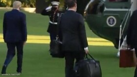 "کیف هسته‌ای" همراه ترامپ در اولین حضور بعد از ابتلا به کرونا