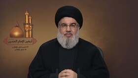 نصرالله: پیروزی انقلاب اسلامی ایران و رفتن صدام راه را به روی زیارت امام حسین (ع) باز کرد