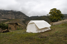 وضعیت اسکان مردم روستای قورچای، شهرستان رامیان استان گلستان یک ماه پس از  وقوع زلزله