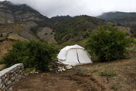 وضعیت اسکان مردم روستای قورچای، شهرستان رامیان استان گلستان یک ماه پس از  وقوع زلزله