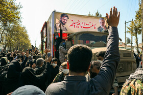 تشییع پیکر شهید مدافع حرم رضا حاجی زاده شهدای خان‌طومان در شهر آمل