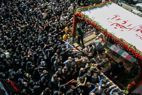 تشییع پیکر شهید مدافع حرم رضا حاجی زاده شهدای خانطومان در شهر آمل