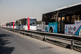 مراسم آیین بهره برداری از ۱۰۰ دستگاه اتوبوس و مینی بوس جدید