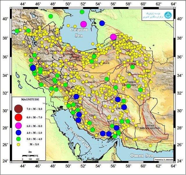 ثبت ۳ زلزله بیشتر از ۴ در استان‌های خوزستان، فارس و بوشهر