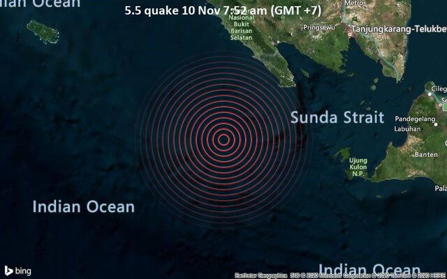 وقوع زلزله 5.5 ریشتری در اندونزی