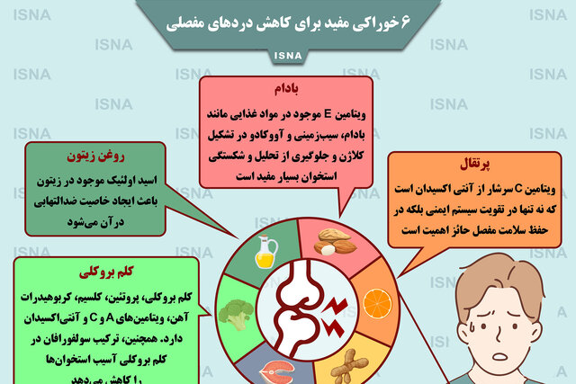 اینفوگرافیک / شش خوراکی مفید برای کاهش دردهای مفصلی