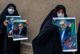 تجمع طلاب و دانشجویان بر علیه ترور دانشمند هسته ای شهید فخری زاده - قم 3