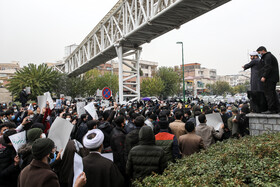 تجمع مردمی و دانشجویی علیه ترور دانشمند هسته ای شهید فخری زاده در تهران