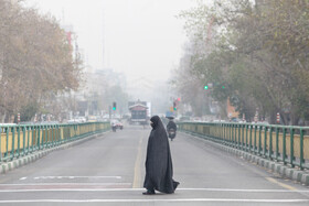 آلودگی شدید هوای تهران  - خیابان انقلاب