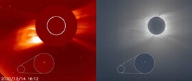 رصد یک دنباله‌دار پیش از خورشید گرفتگی