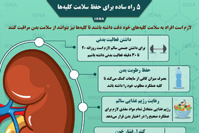 اینفوگرافیک / پنج راه ساده برای حفظ سلامت کلیه‌ها