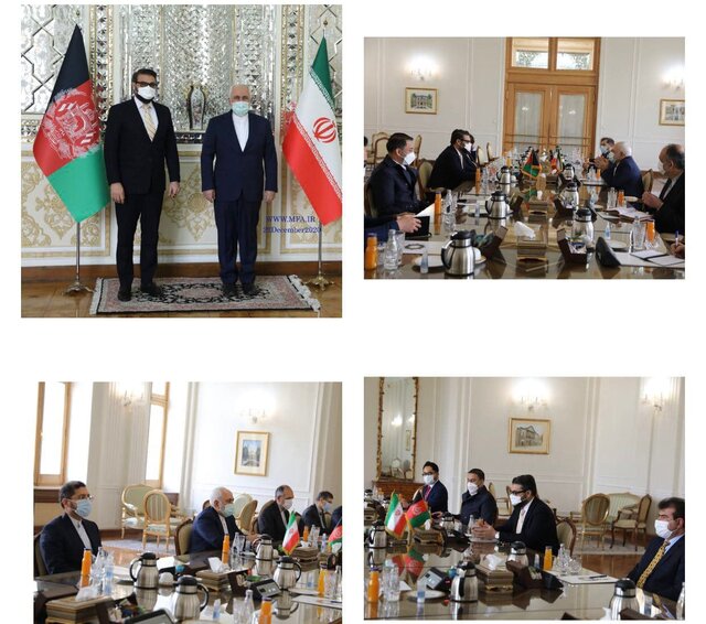 دیدار مشاور امنیت ملی رئیس‌جمهور افغانستان با ظریف